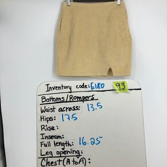 BP Nordstrom yellow corduroy mini skirt w/ pockets and front slit high waist XS - Picture 11 of 12